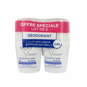Déodorant 24H Toucher Sec Peau Sensible Roll-On Lot de 2 x 50 ml